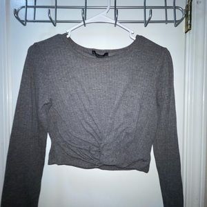 Cropped long sleeve top